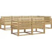 vidaXL Buiten bank set 6 st Wit en Beige Polyester