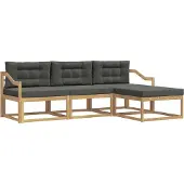 vidaXL Buiten bank set 4 st Wit en antracietkleurig Polyester