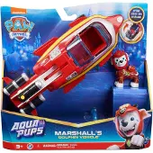 Spin Master Paw Patrol Aqua Pups - Basisvoertuig in dolfijnvorm met de Marshall-welpenfiguur, speelgoedvoertuig