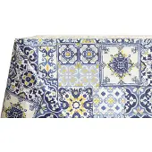 Unyqoos Elegant katoenen tafelkleed met blauw patroon voor keuken en eetkamer