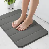Unyqoos Zachte grijze badmat van schuim met sneldrogende technologie voor badkamer