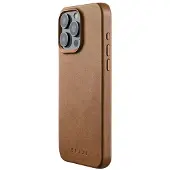 Mujjo Leather Case met MagSafe iPhone 15 Pro Max Bruin - -CL-041-TN
