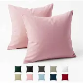 Unyqoos Set van 2 kussenslopen 80x80 cm roze van ademend katoen