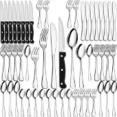 Unyqoos Complete 48-delige bestekset voor 8 personen met ergonomische steakmessen