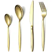 Unyqoos Elegante 24-delige Bestekset met Gouden Coating voor Zes Personen