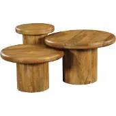 Starfurn Salontafel Maya | 70 cm | set van 3 (Naturel, 70x70x45 diameter: 70cm)
