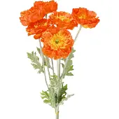 Viana Kunst Klaprozen Zomerbloemen Oranje Ø7cm L78cm 3st