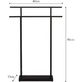 Atmooz Pia handdoekenrek – 60 × 15 × H86 cm – zwart metalen handdoekrek – modern handdoekenrek badkamer – minimalistische handdoekhouder vrijstaand – stijlvolle badkameraccessoire