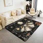 Unyqoos Decoratief vloerkleed met botanische bloemenprint en antislip onderlaag