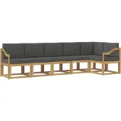 vidaXL Buiten bank set 6 st Wit en antracietkleurig Polyester