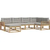vidaXL Buiten bank set 5 st Wit en Lichtgrijs Polyester