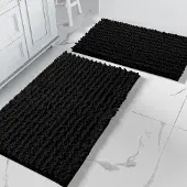 Unyqoos Tweedelige Chenille Badmat Set voor Ultiem Comfort en Veiligheid