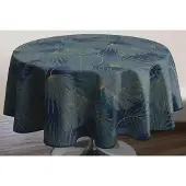 Unyqoos Ronde blauwe tafelkleed waterafstotend en onderhoudsvriendelijk 160 cm