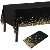 Unyqoos Elegant zwart met goud tafelkleed voor feestelijke gelegenheden en picknicks