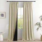 Unyqoos Lichtbeige thermische verduisteringsgordijnen met plooiband voor optimale isolatie