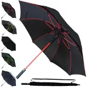 Unyqoos Windbestendige grote golfparaplu met automatisch openingssysteem en glasvezelribben
