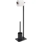 Unyqoos Elegant staand toiletaccessoire met zwart metalen en houten afwerking