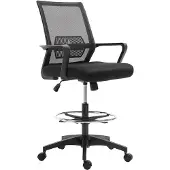 Vinsetto -Bürostuhl-Polyester, Kunststoff-64L x 59B x 104-124H cm-Schwarz