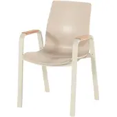 Hartman Tuinstoel Flow Stackable Armchair With Teak Look Armrests Sand Frame Beige Seat