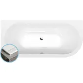 Polysan Viva L Slim Asymmetrisch bad 185x80x47cm, wit