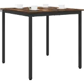 vidaXL Eettafels 80 x 80 x 75 cm Bewerkt hout Gerookt eiken Vierkant