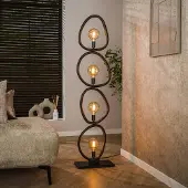 Zijlstra Vloerlamp Pebble, zwart, Woon-/ Eetkamer, metaal, Modern, vloerlamp