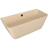 Polysan Skylla Wandgemonteerd vrijstaand kunstmarmeren bad 170x75x60cm, mat beige