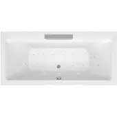 Polysan Cascata Whirlpoolbad, 185x85x45cm, RVS-cascade-uitloop, Attraction Hydro-Air, chroom