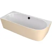 Polysan Sussi L kunstmarmer vrijstaand hoekbad 160x70x50cm, wit/mat beige