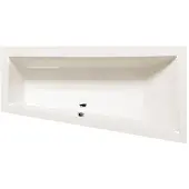 Polysan Andra R asymmetrisch bad 160x90x45cm, ivoor