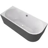 Polysan Viva L MONOLITH asymmetrisch bad 170x75x60cm, wit/carina
