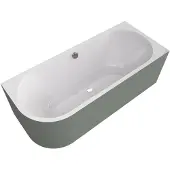 Polysan Viva R MONOLITH asymmetrisch bad 170x75x60cm, wit/groen