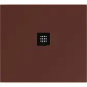Polysan Flexia Kunstmarmeren douchebak 100x90cm, op maat in te korten, mat bruin