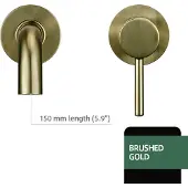 OEM Wasbakmengkraan, messingconstructie, geborsteld goudkleurig oppervlak, model BG-150mm