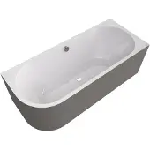 Polysan Viva R MONOLITH asymmetrisch bad 170x75x60cm, wit/agila