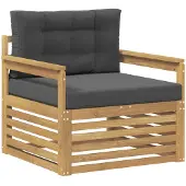 vidaXL Buitensofa Polyester wit en antracietkleurig