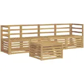 vidaXL Buiten bank set 5 pcs Wit Massief Acacia Hout