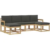 vidaXL Buiten bank set 6 st Wit en antracietkleurig Polyester