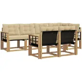 vidaXL Buiten bank set 7 st Wit en Beige