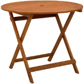 Syfax Vouw Tuintafel Bruin Ø 90 x 75 cm Massief Eucalyptushout