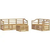 vidaXL Buiten bank set 6 st Wit Massief Acacia Hout
