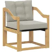 vidaXL Buitensofa Massief Acacia Hout Wit en lichtgrijs