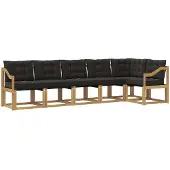 vidaXL Buiten bank set 6 st Wit en zwart