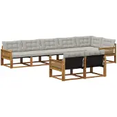 vidaXL Buiten bank set 8 st Naturel en lichtgrijs
