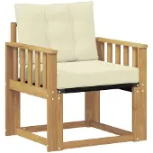 vidaXL Buitensofa Massief Acaciahout en Textilene Wit