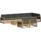 vidaXL Buiten bank set 9 st Wit en antracietkleurig Polyester