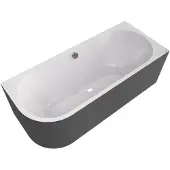 Polysan Viva R MONOLITH asymmetrisch bad 170x75x60cm, wit/carina