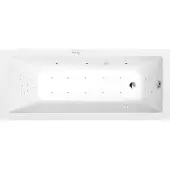 Polysan Noemi Whirlpoolbad, 160x70x39cm, Highline Hydro-Air, chroom