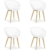 Homestyle4u Tuinstoelen - Set van 4 - Kunststof - Wit