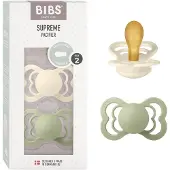 BIBS Fopspeen Supreme Ivoor & Salie Latex 6-36 maanden, 2 st.